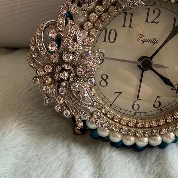 Silver and Blue Decorative Clock - Picture 3 of 7